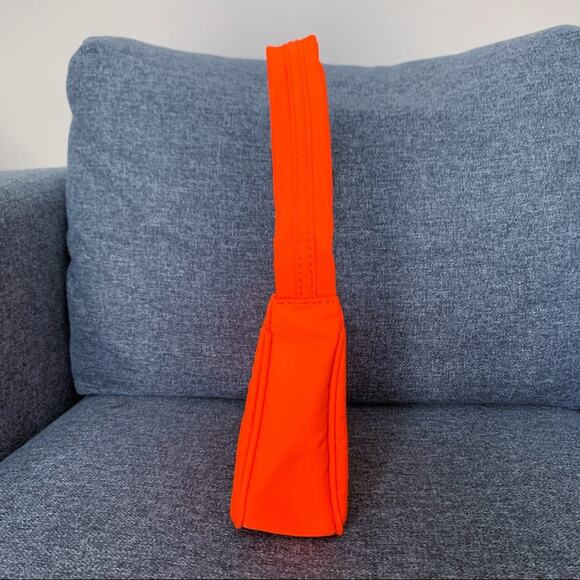 NEW Fluorescent Orange Nylon Mini Bag Hobo Shoulder Neon Purse - Picture 5 of 9